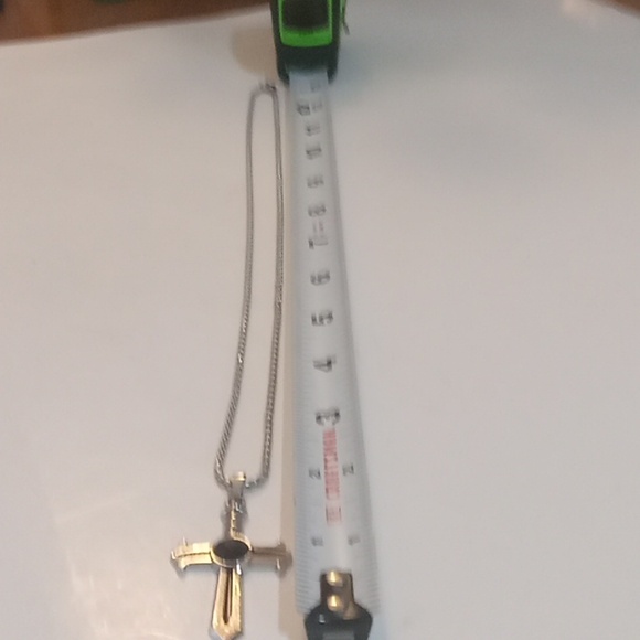 Gothic Sword Shaped Cross Necklace Silver & Black - Picture 8 of 8